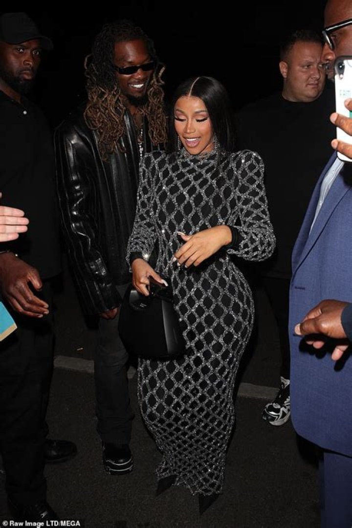 Cardi B Rocks Skintight Chanel Printed Dress After Crazy Night With Husband Offset In Miami