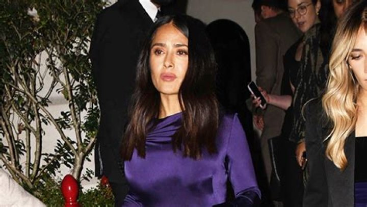 Salma Hayek and Her Daughter Valentina Wear Matching Purple Dresses – Hollywood Life